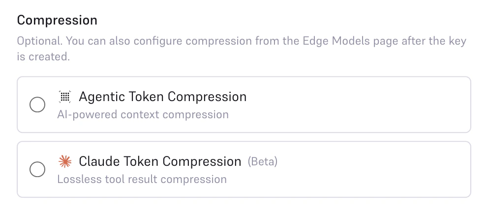 Create an API Key with compression