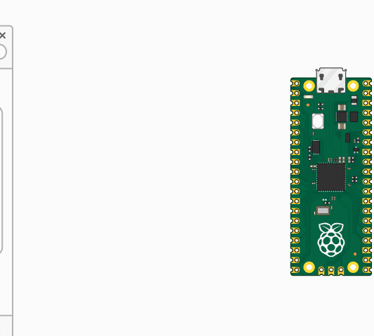 A Raspberry Pi Pico being flashed in USB mass storage mode