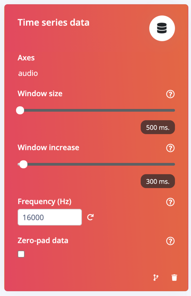 Create impulse page with a 500 ms window size and 300 ms window increase