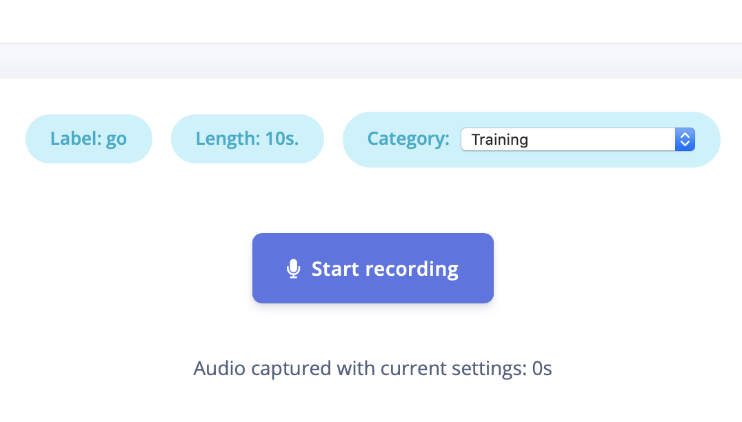 Data acquisition recording form for capturing a spoken keyword