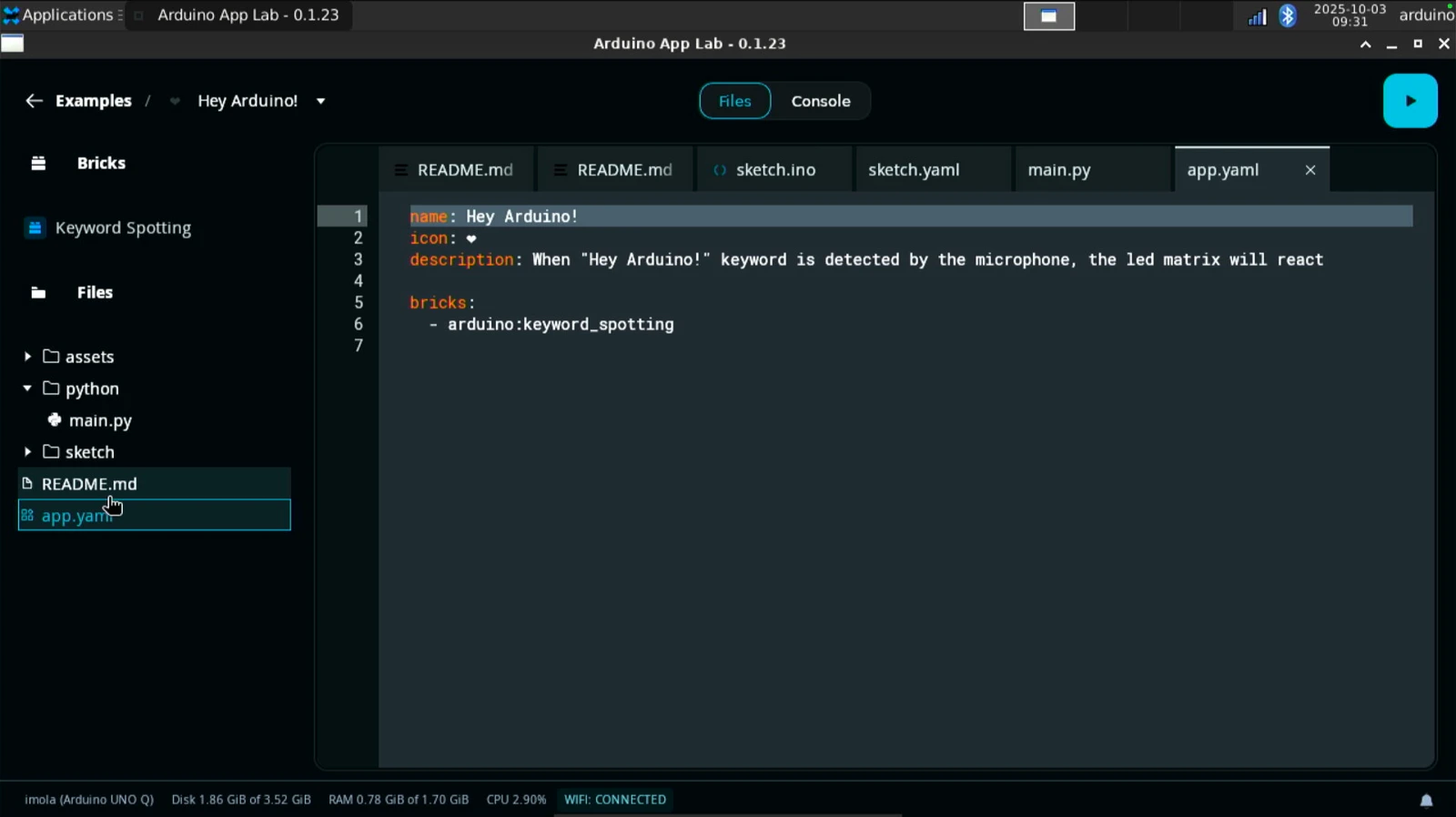 Run Arduino App Lab - Edge Impulse Documentation