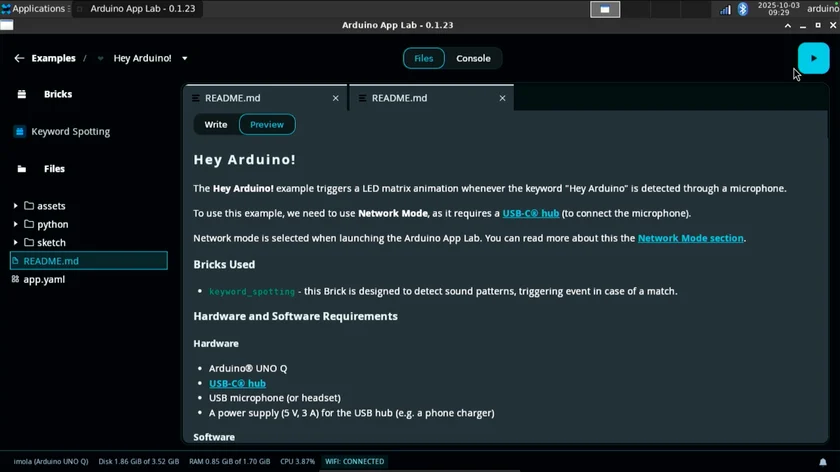 Run Arduino App Lab - Edge Impulse Documentation