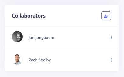 Project collaborators widget for granting a user access to an Edge Impulse project
