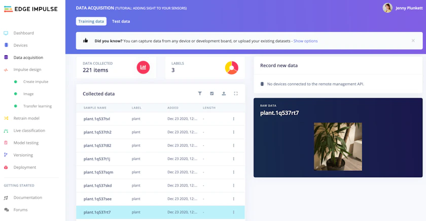 Image classification - Edge Impulse Documentation