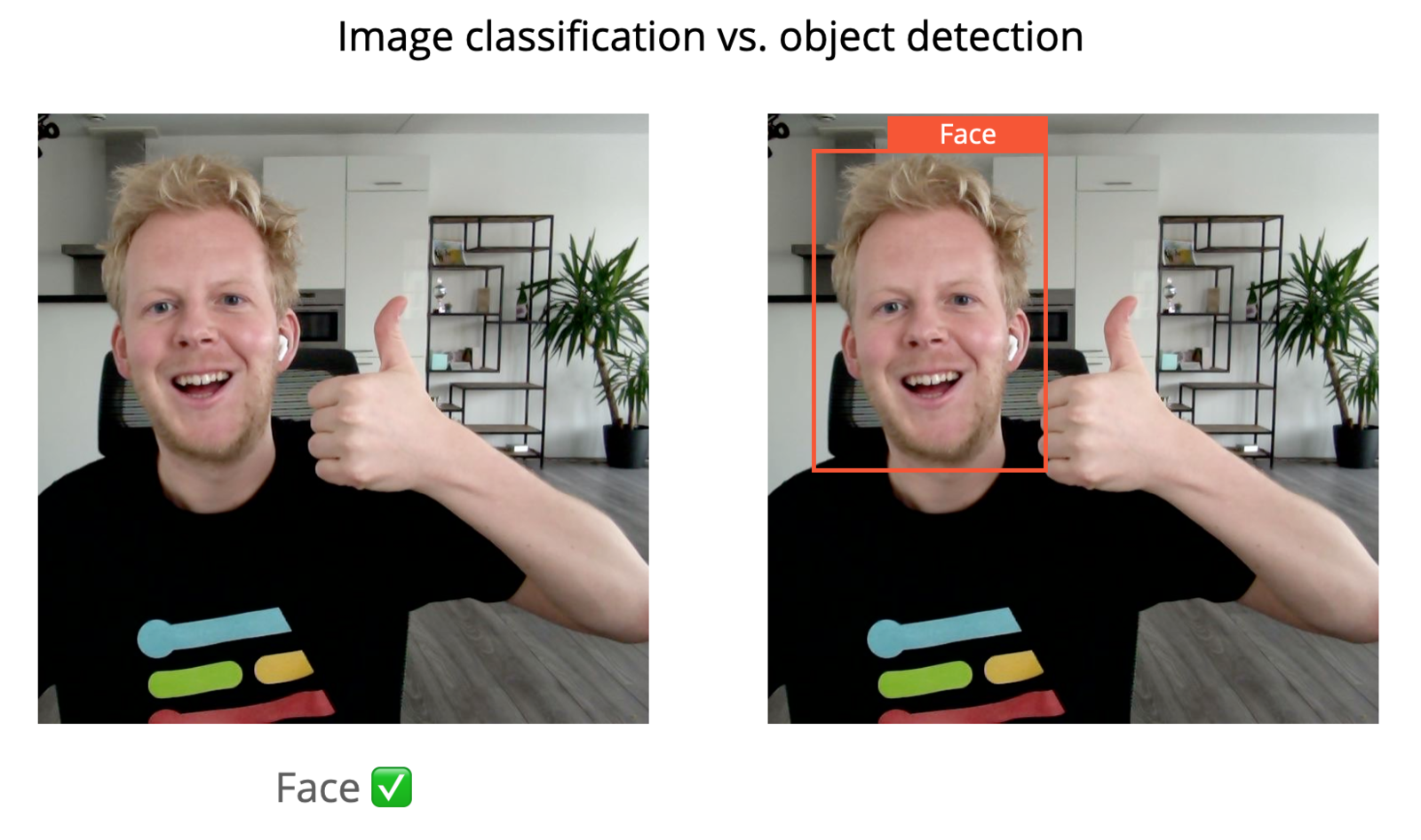 Comparison between binary image classification and object detection outputs