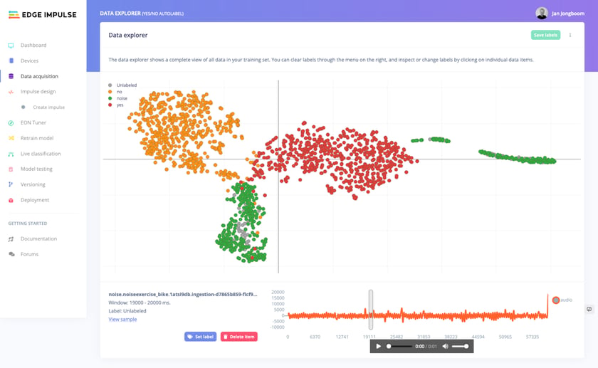 Data Explorer Features Data explorer - Edge Impulse Documentation
