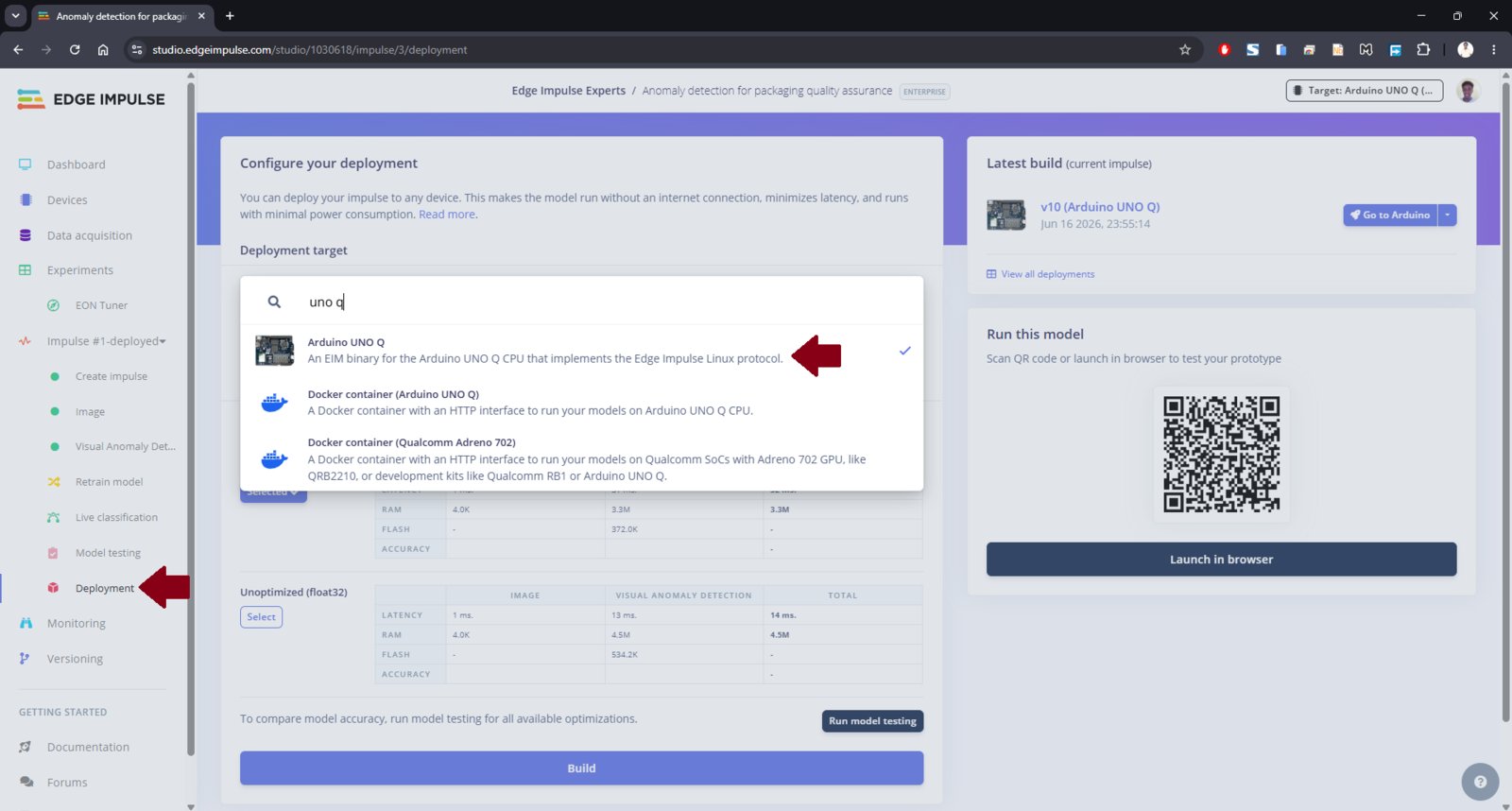 EI deploy model