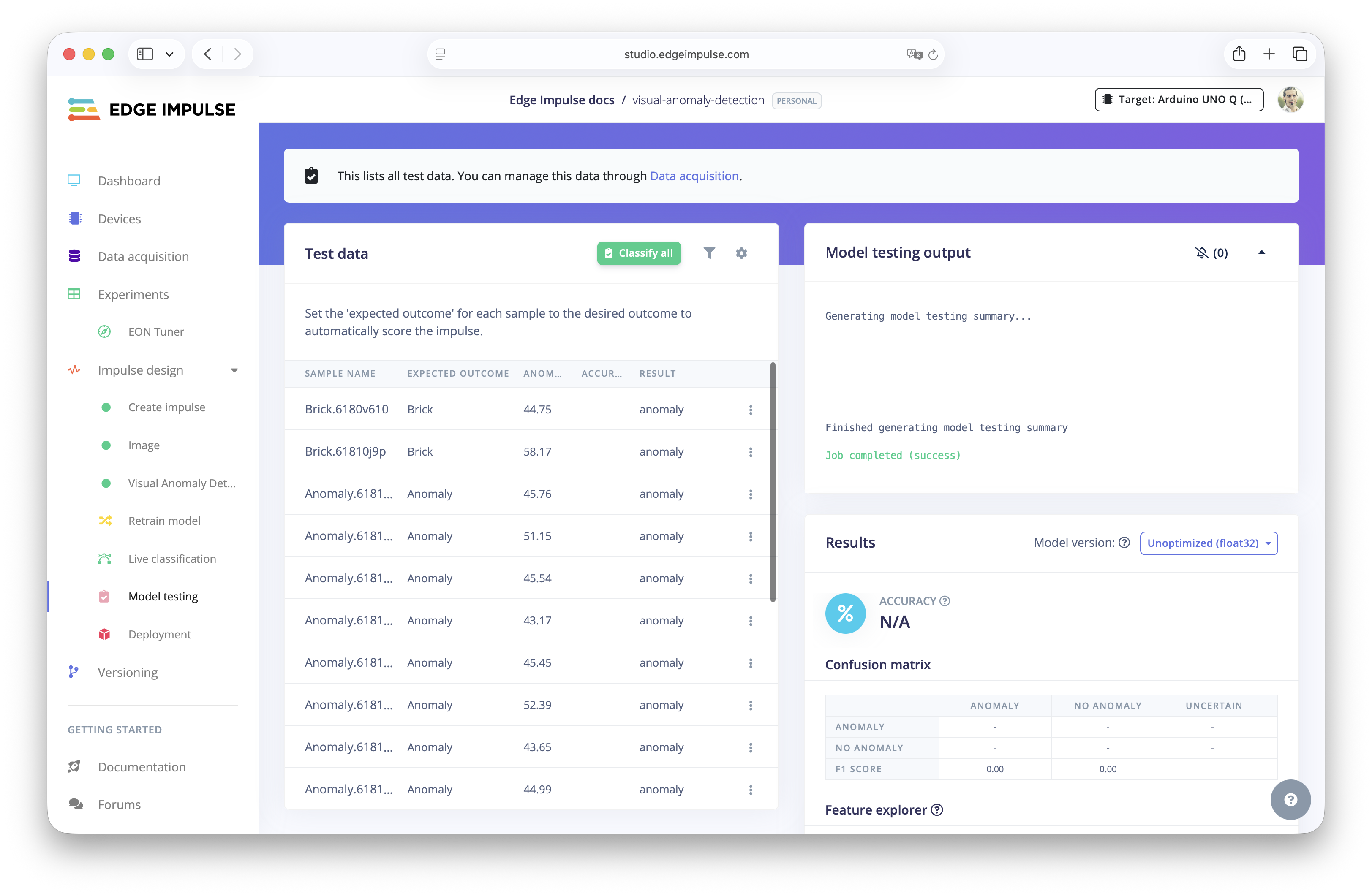 Visual anomaly detection - Edge Impulse Documentation