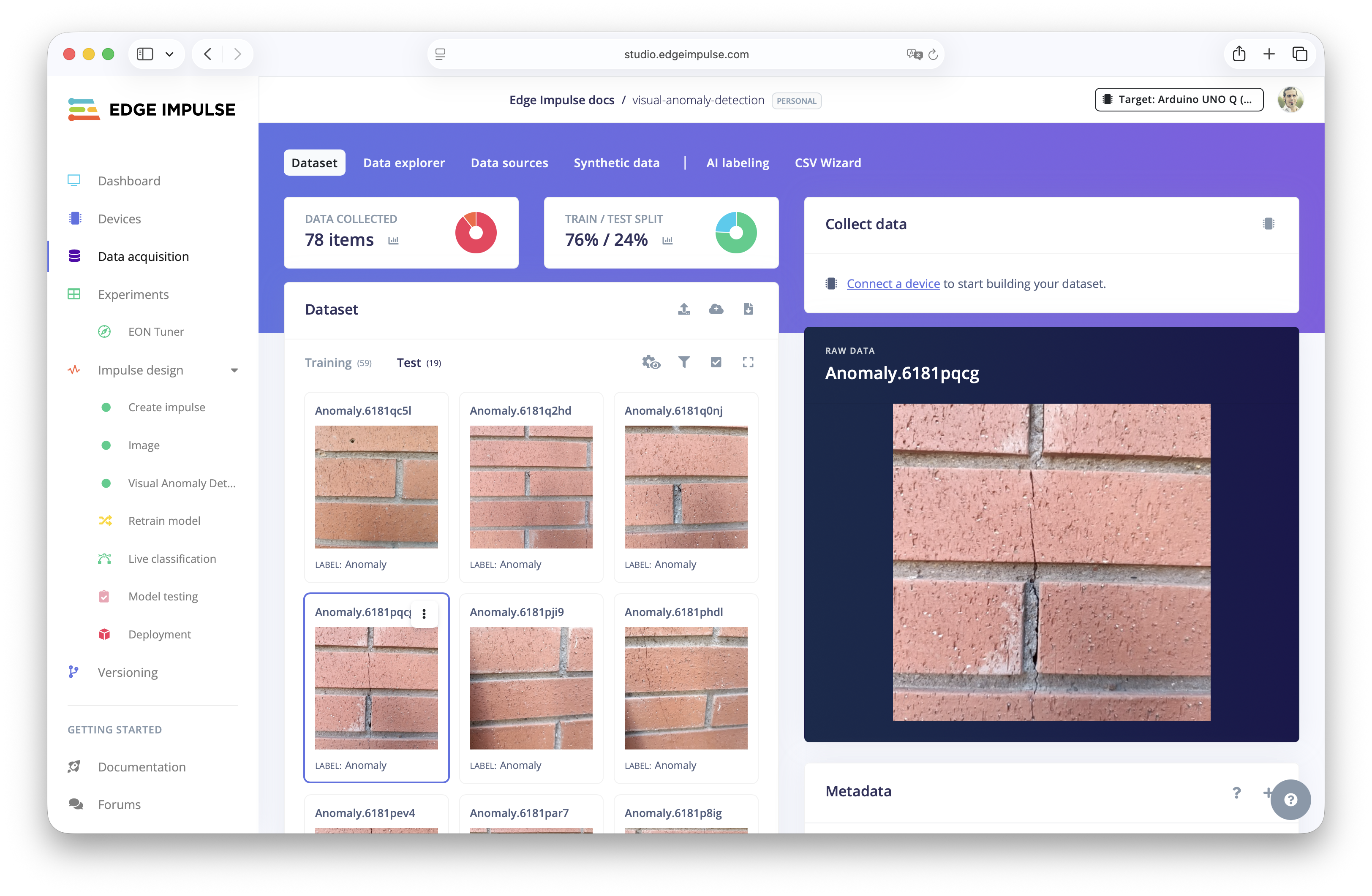 Visual anomaly detection - Edge Impulse Documentation