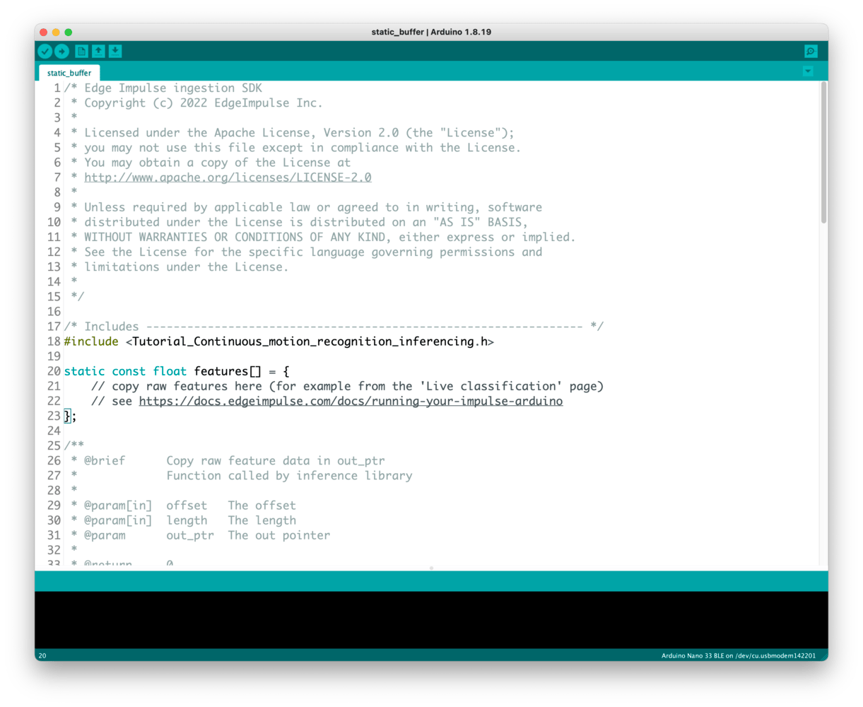 Arduino Polisher Run Arduino library (IDE 1.18) - Edge Impulse Documentation