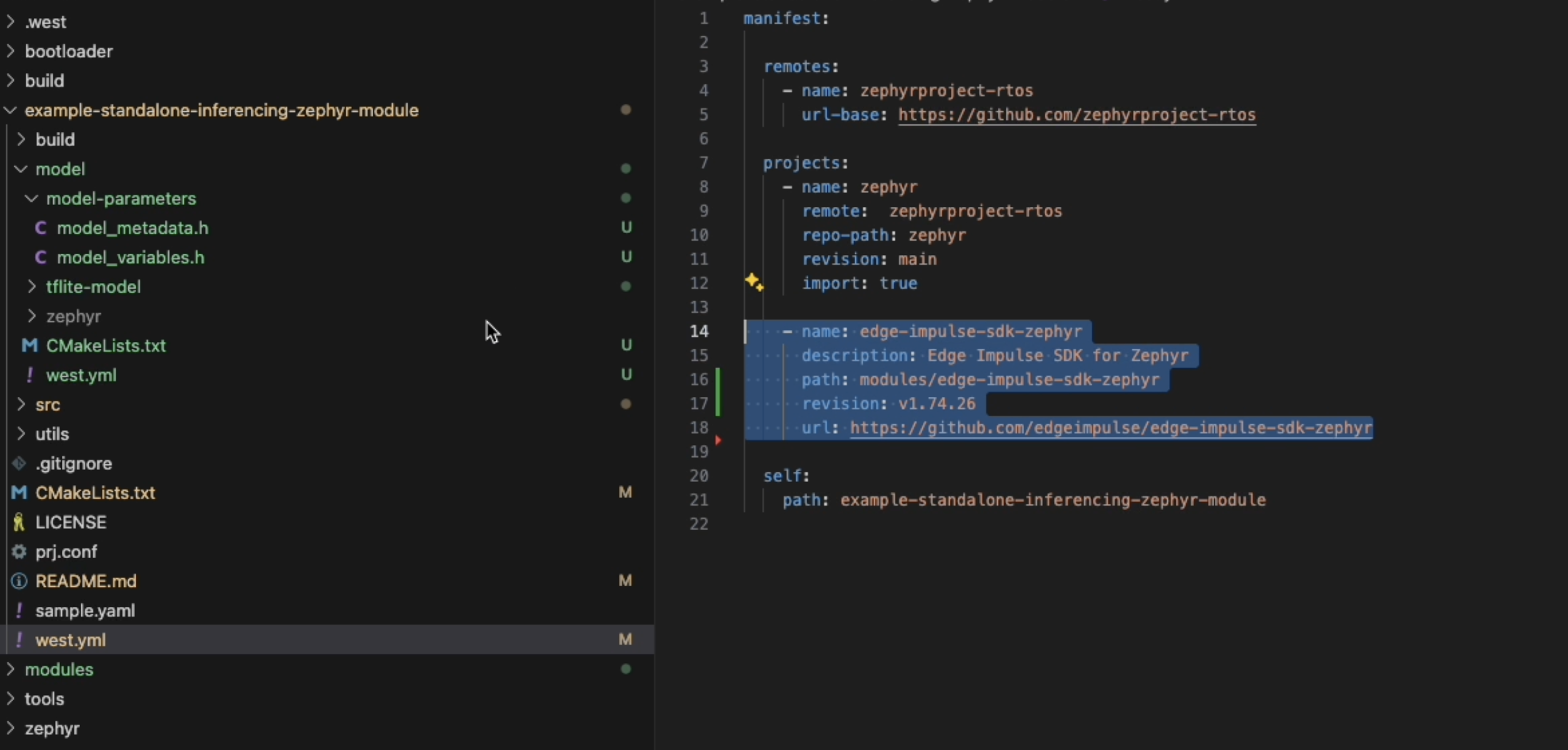 Complete west.yml manifest structure