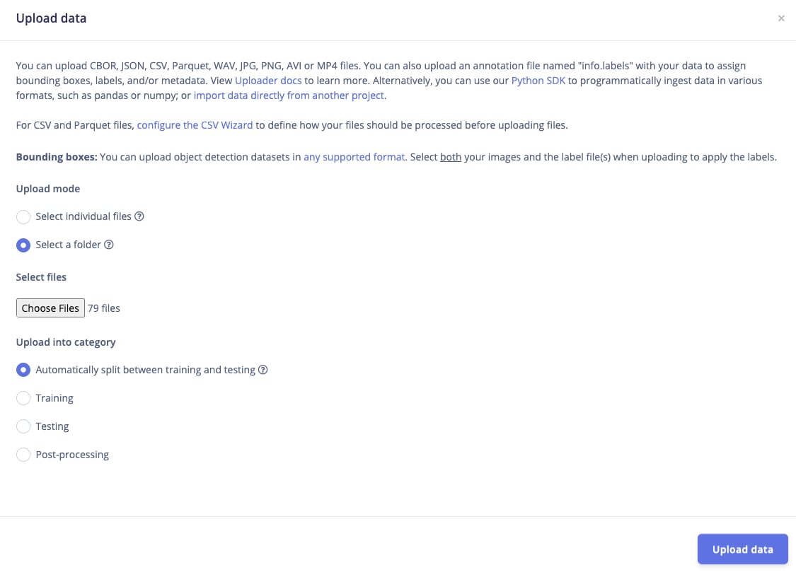 Upload Data