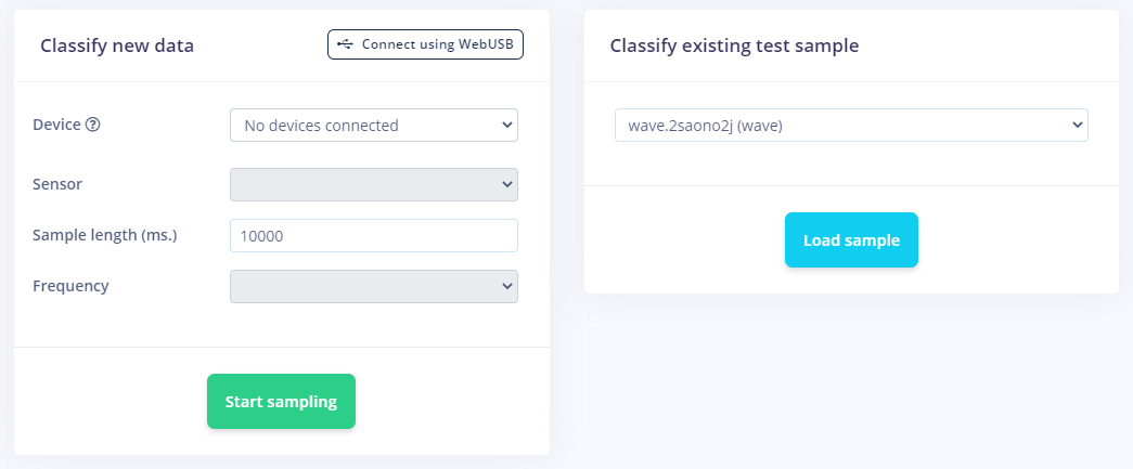 Live classification - Edge Impulse Documentation