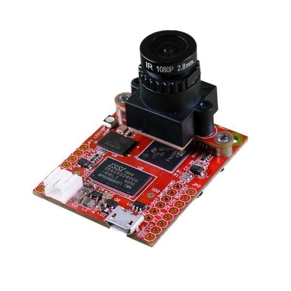 The OpenMV Cam H7 Plus board with its camera module