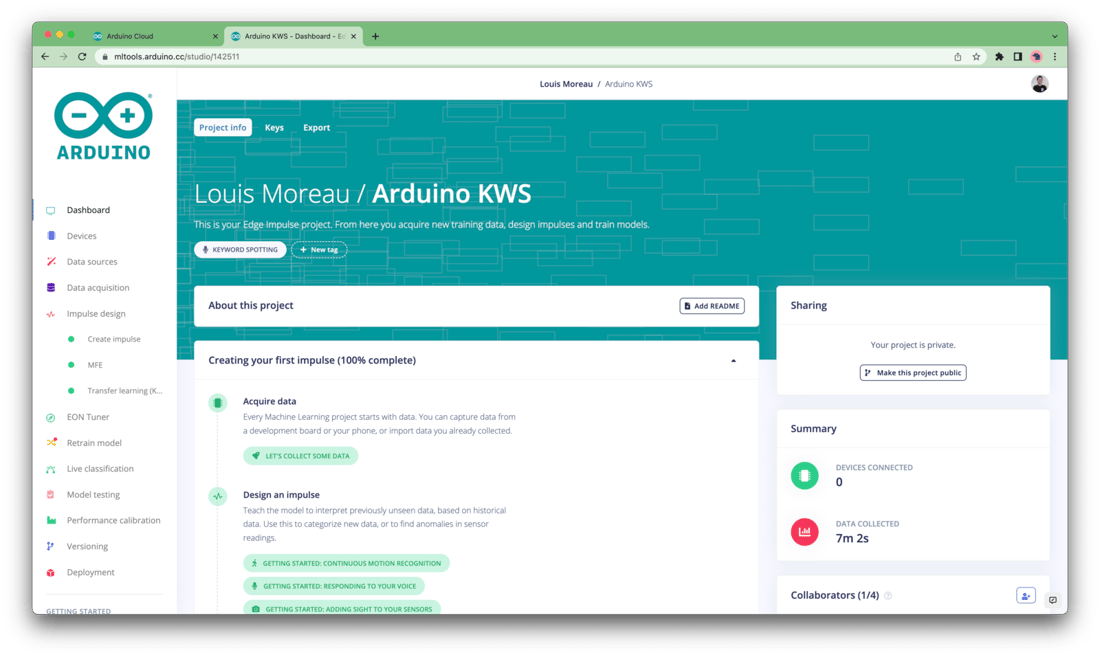 Arduino Machine Learning Tools - Edge Impulse Documentation