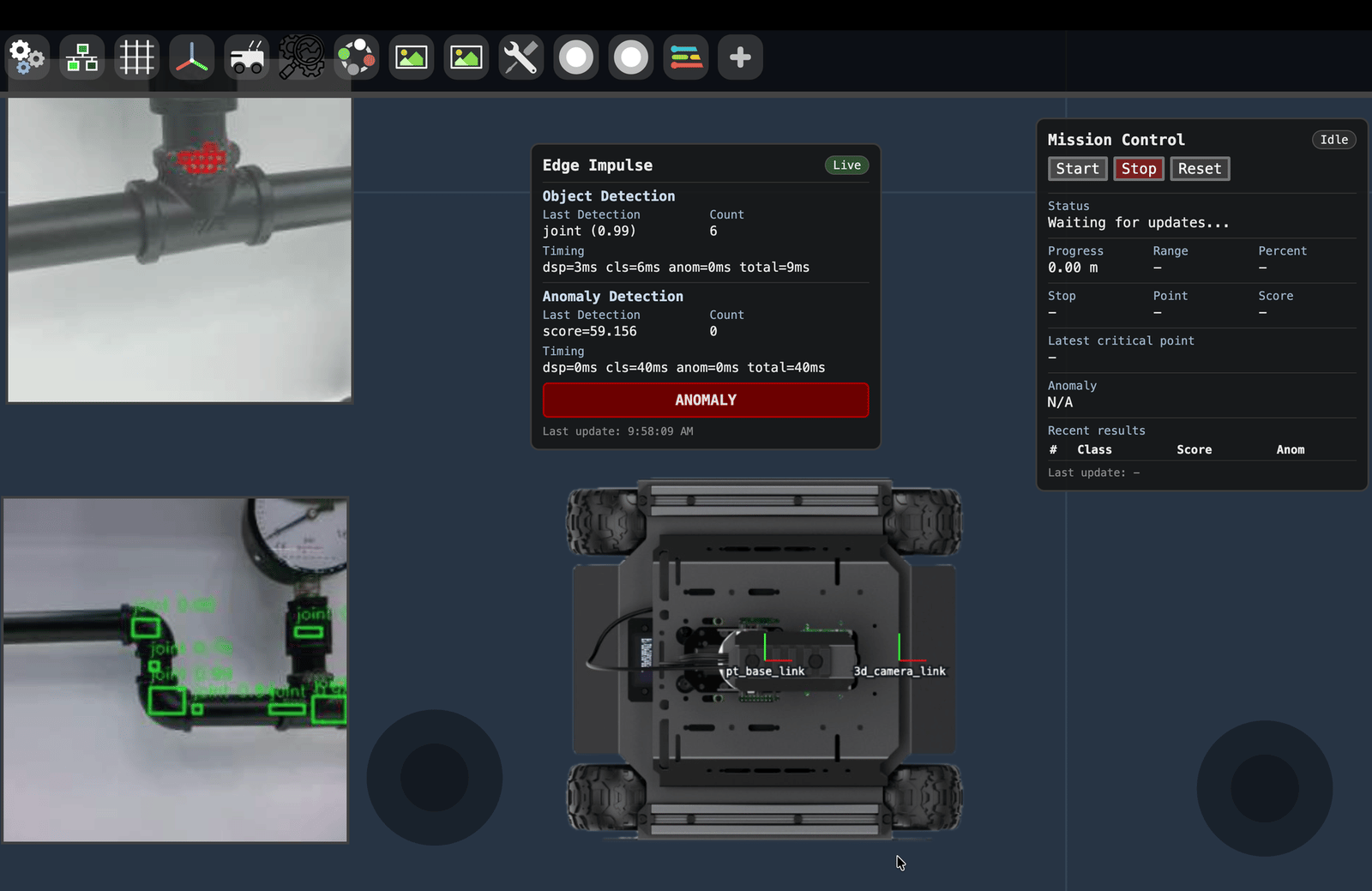 Vizanti dashboard for live ROS 2 robot inspection state