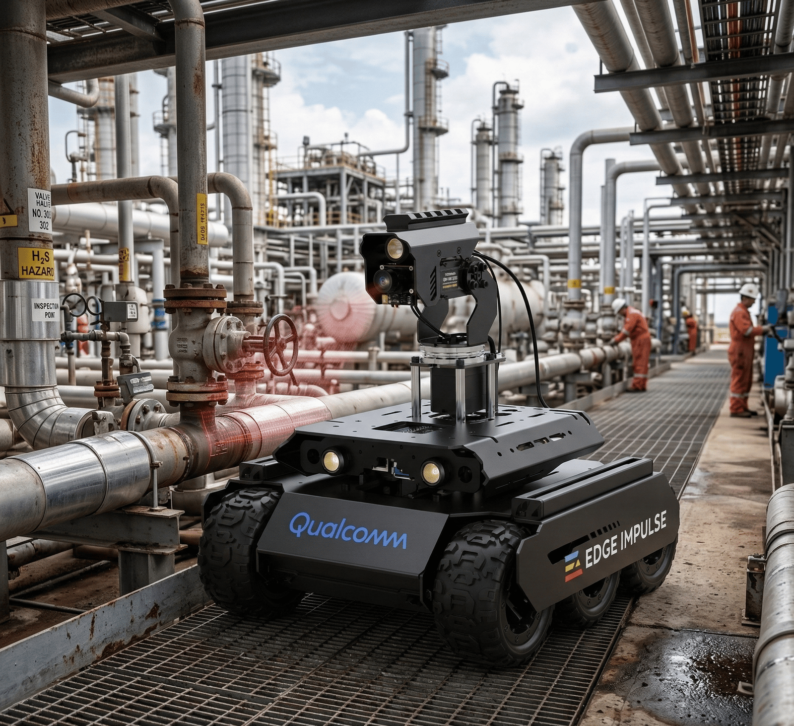 Inspection robot operating in an industrial refinery environment