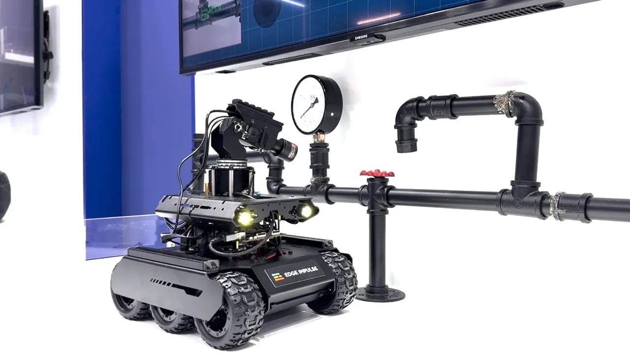 Wheeled inspection rover with a camera gimbal for Edge AI inspection