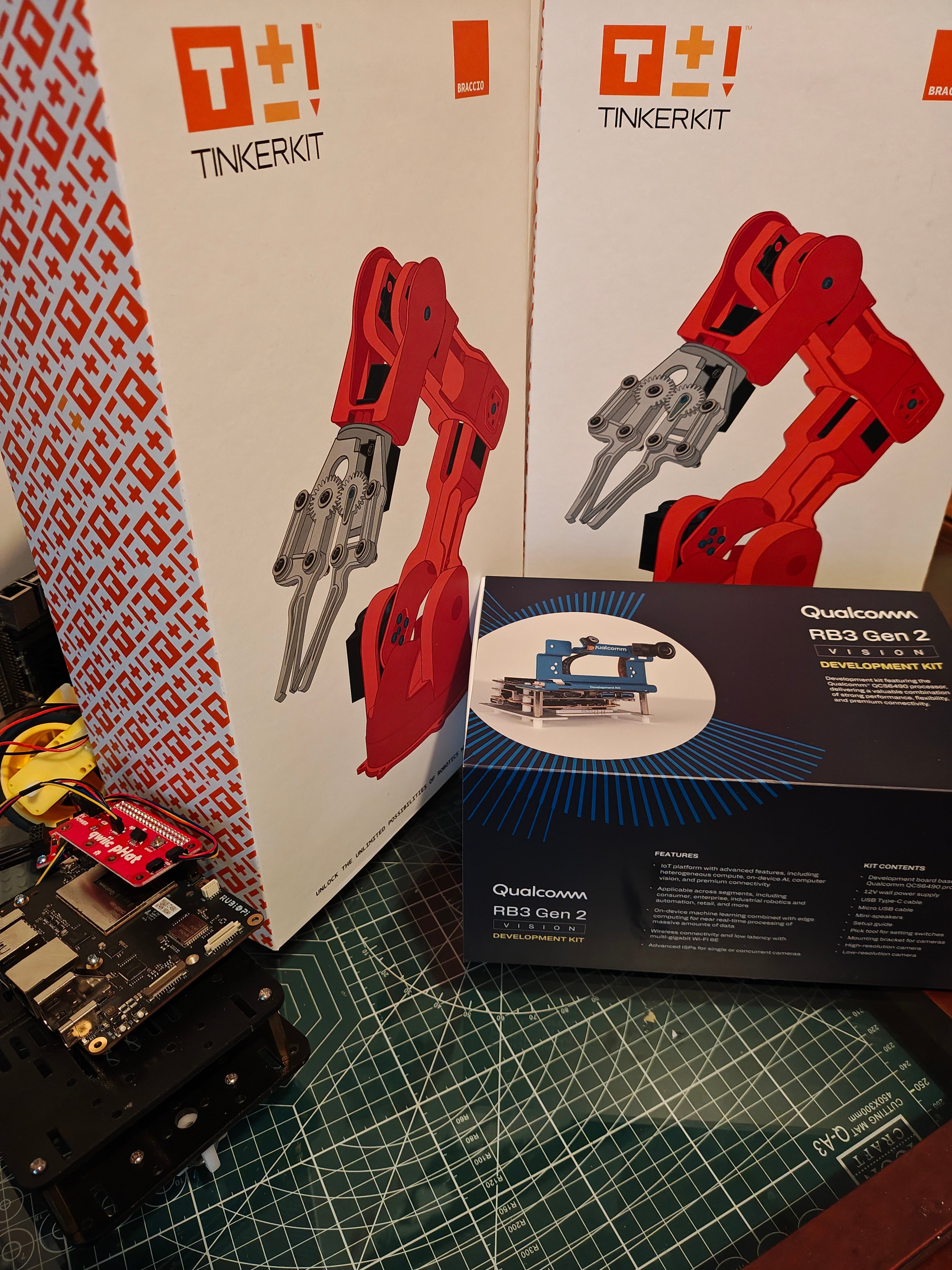 Robotics hardware used throughout the Edge Impulse robotics tutorial series