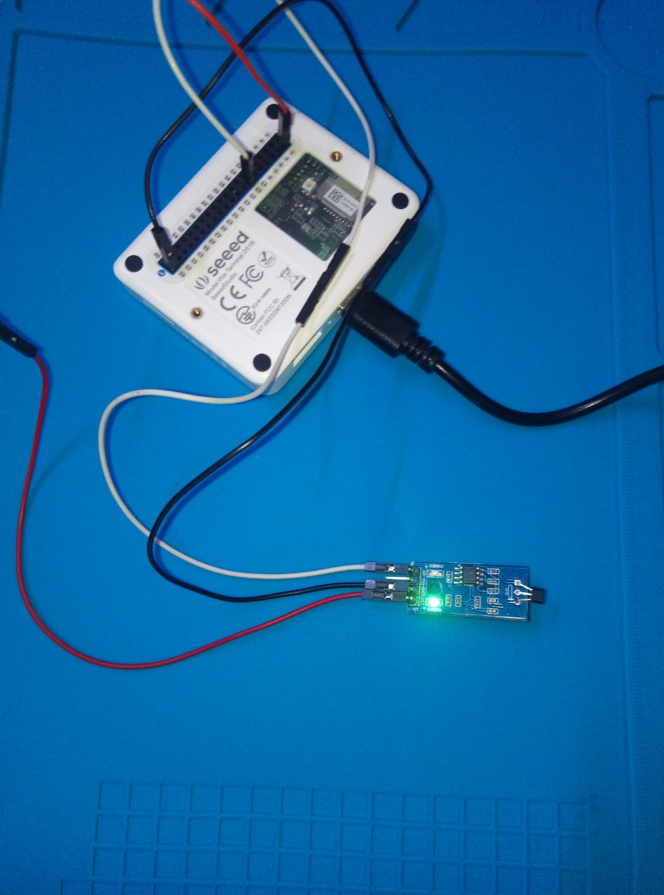 This is the wiring diagram connecting the Seeed Wio Terminal with the hall effect sensor