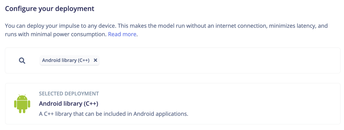 Run C++ library on Android - Edge Impulse Documentation