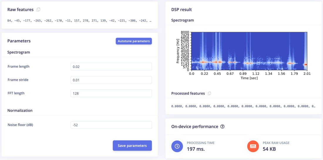 4g Autolink Spectrogram Audio feature extraction - Edge Impulse Documentation