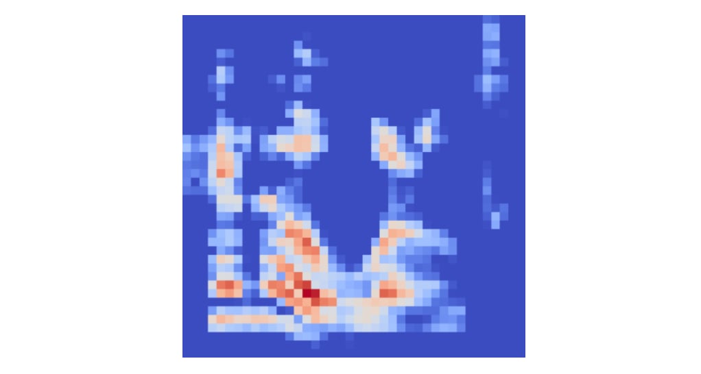 A Syntiant audio spectrogram visualization of the phrase Hello, World