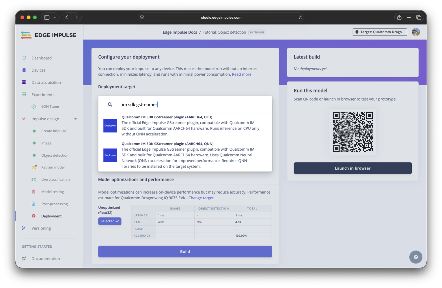 Qualcomm Dragonwing IQ-9075 Evaluation Kit - Edge Impulse Documentation
