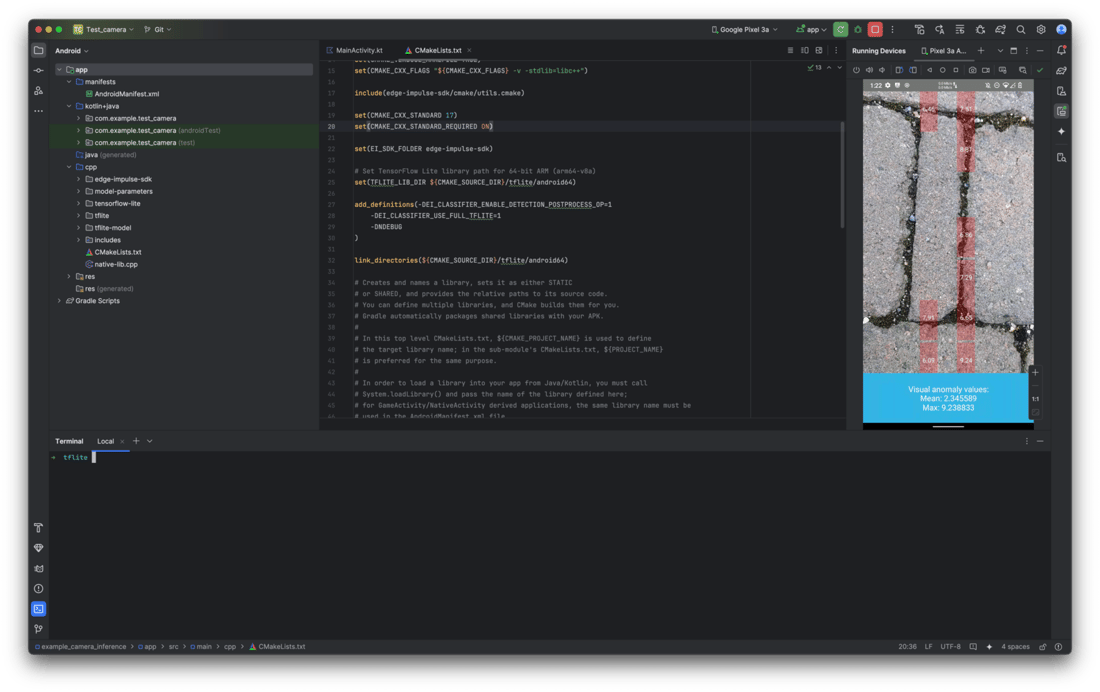 Run C++ library on Android - Edge Impulse Documentation