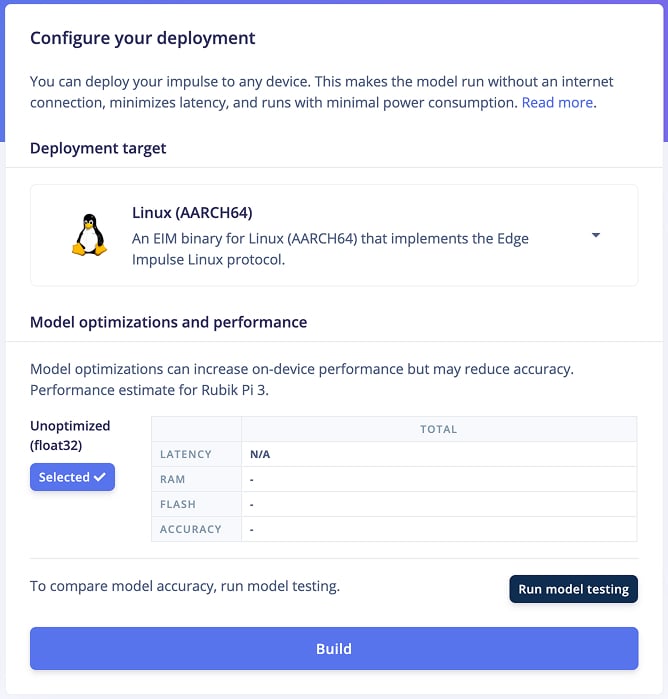 Edge Impulse AARCH64 deployment