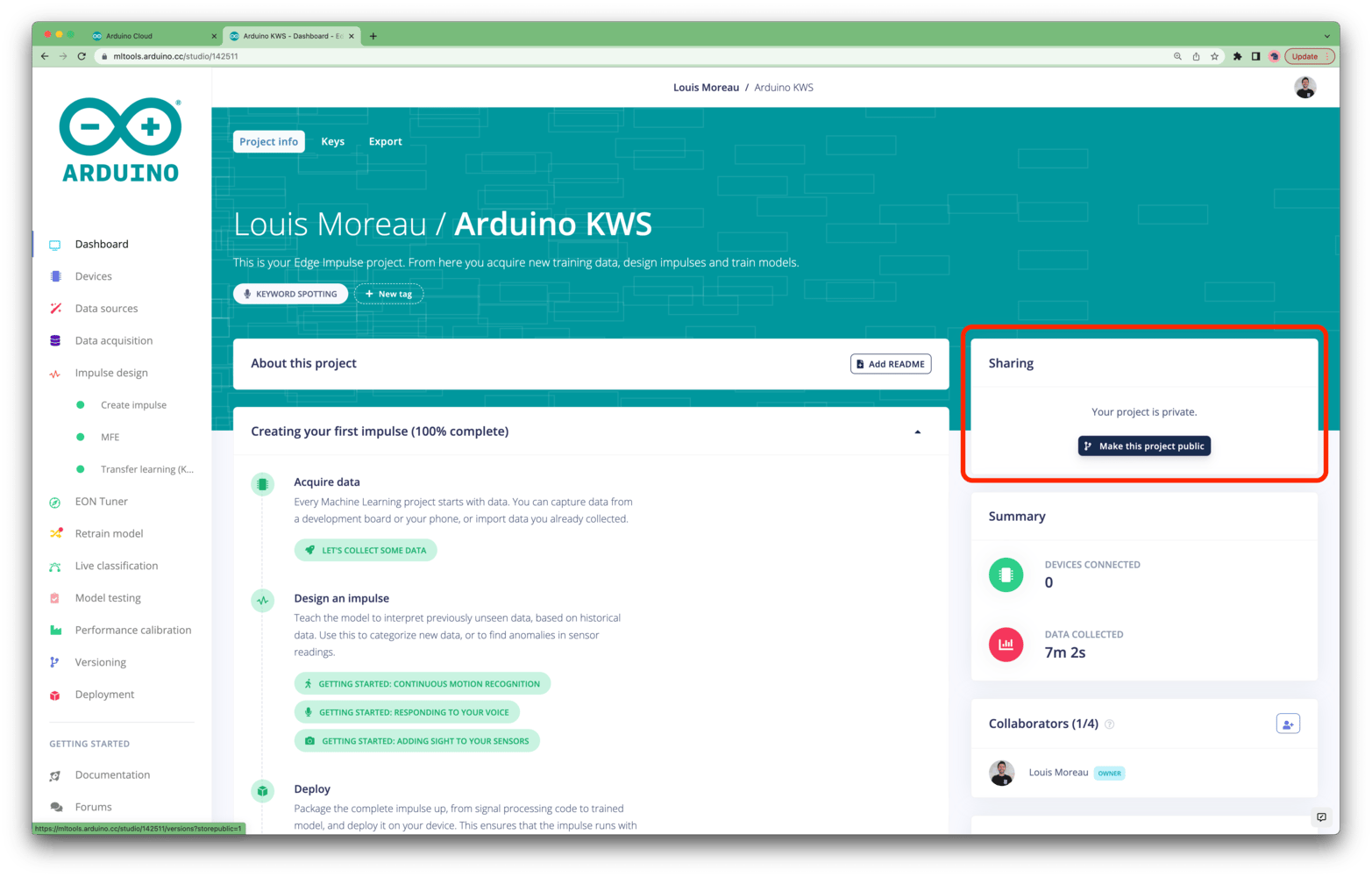 Arduino Machine Learning Tools - Edge Impulse Documentation