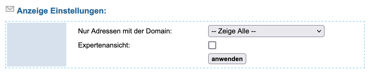 Alle E-Mail-Adressen in der Verwaltung anzeigen
