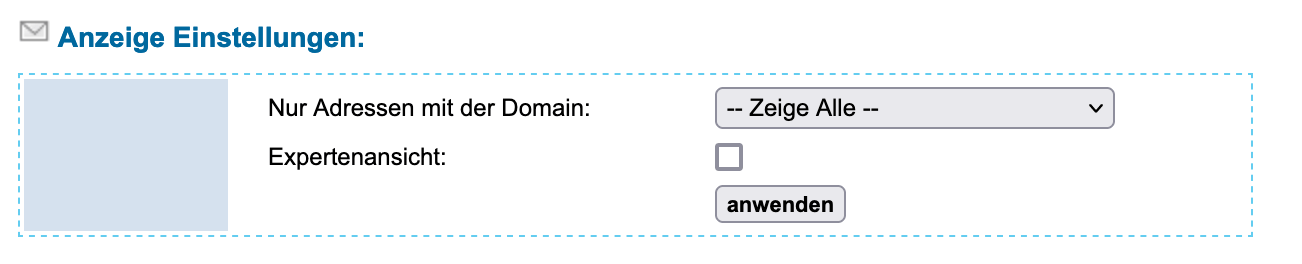 Alle E-Mail-Adressen in der Verwaltung anzeigen