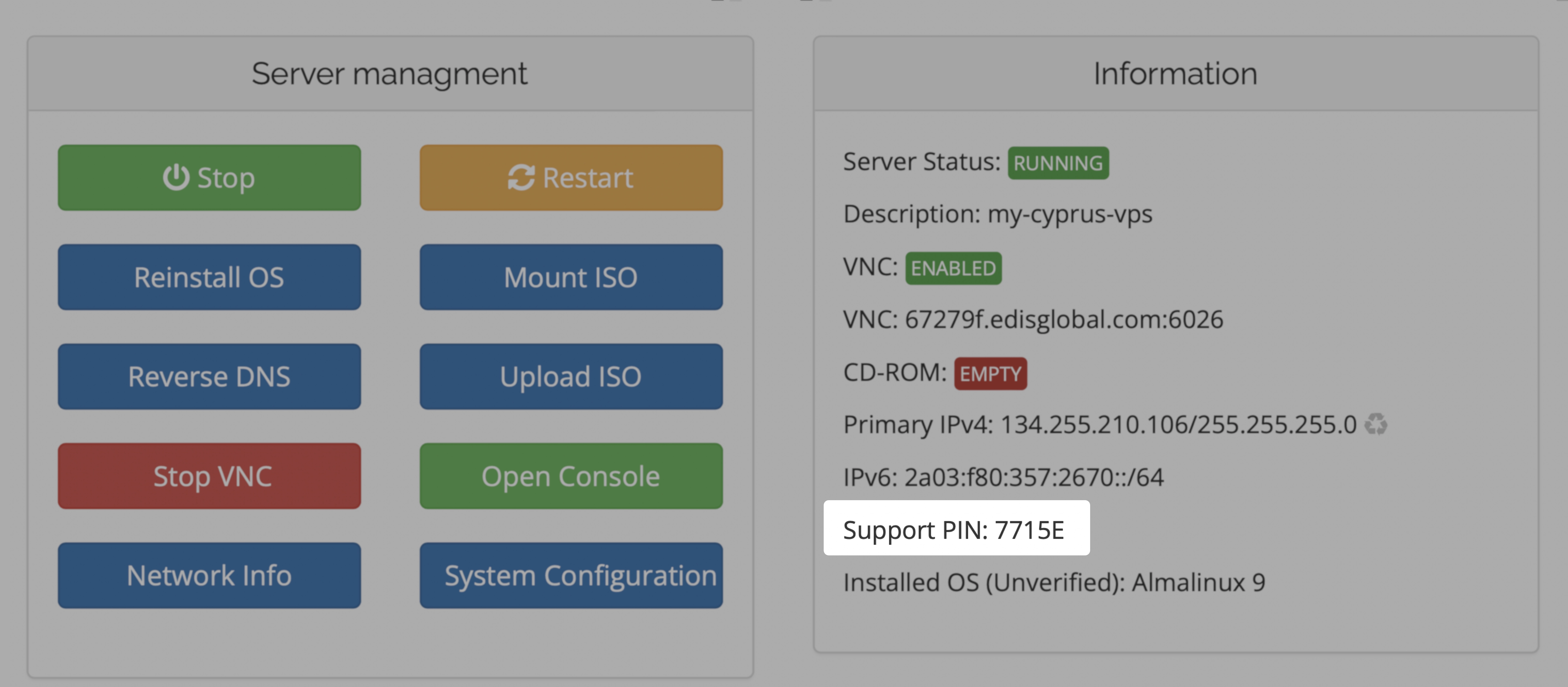 Support PIN