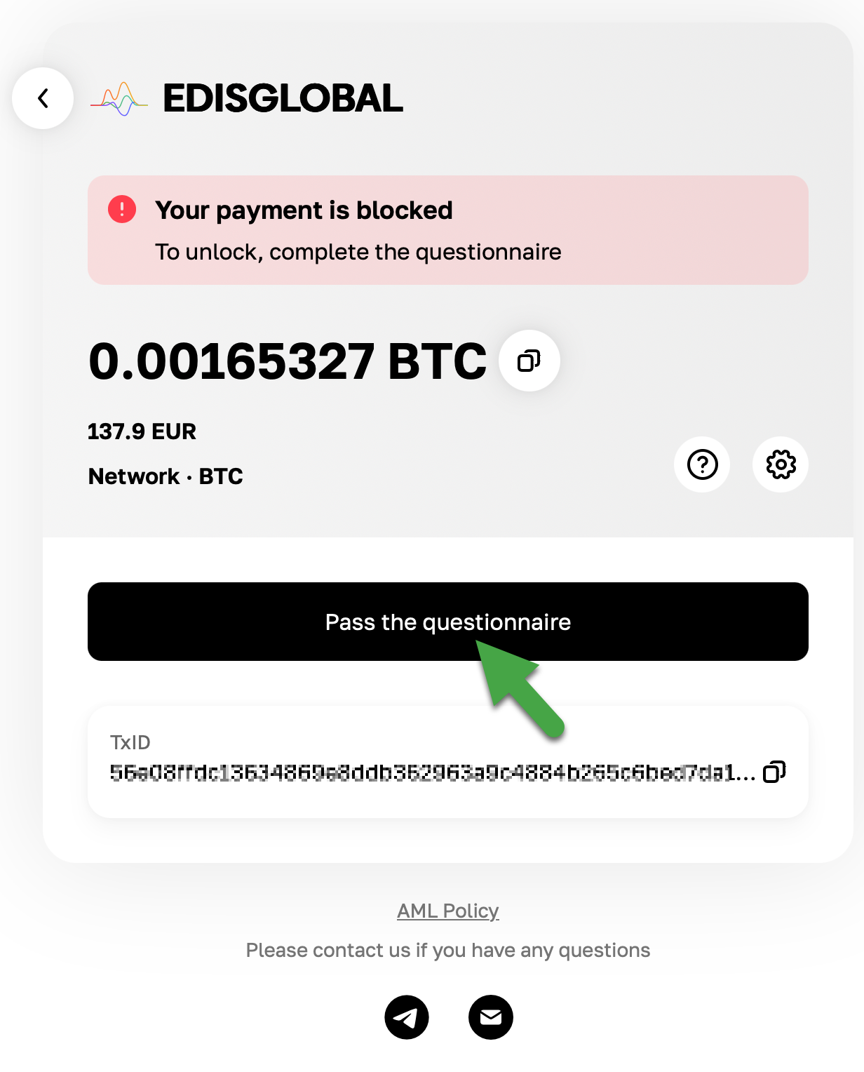 Blocked Crypto Payments