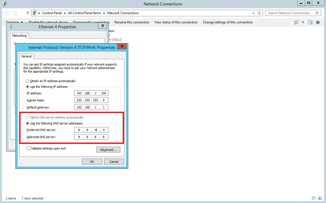 Windows Server Ha Ip How to Change IP Address in Windows Server - EDIS Global Docs