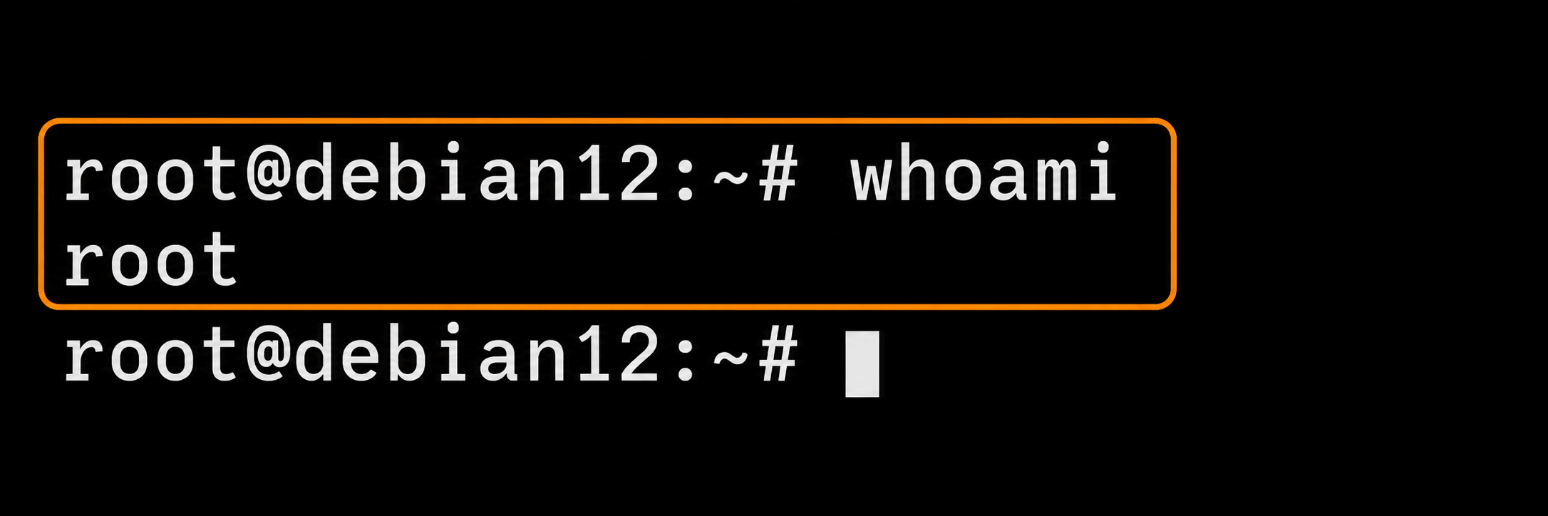 whoami returns root after logging in with the new password