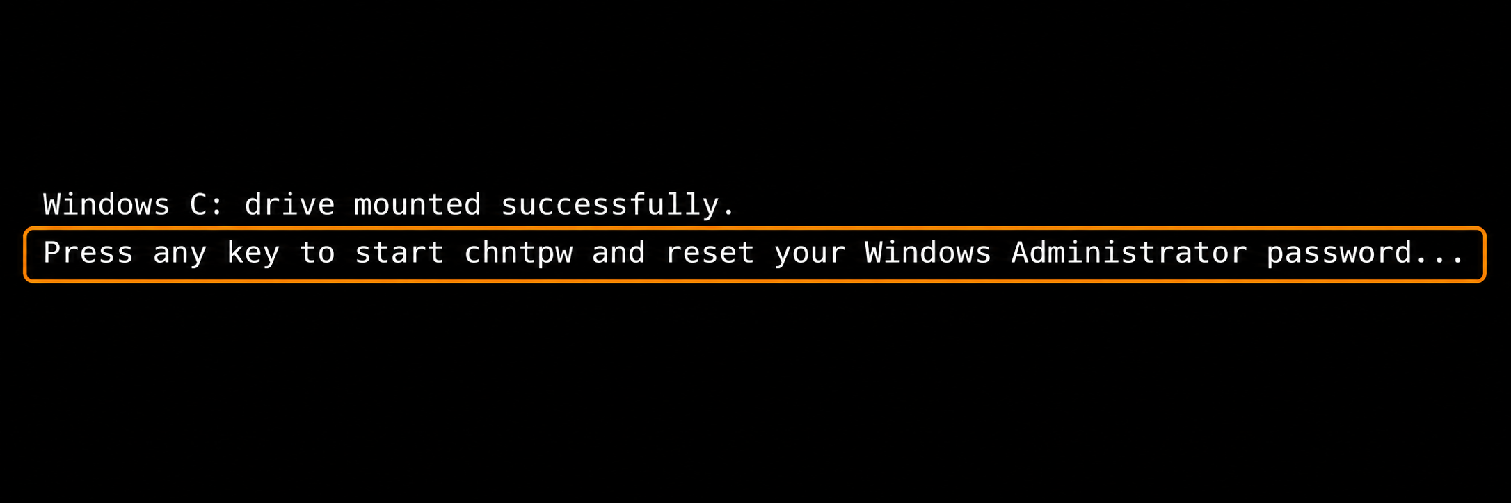 Windows recovery helper ready to start chntpw