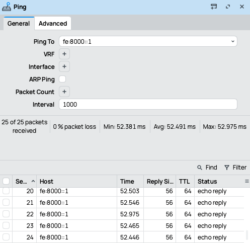 Ping IPv6