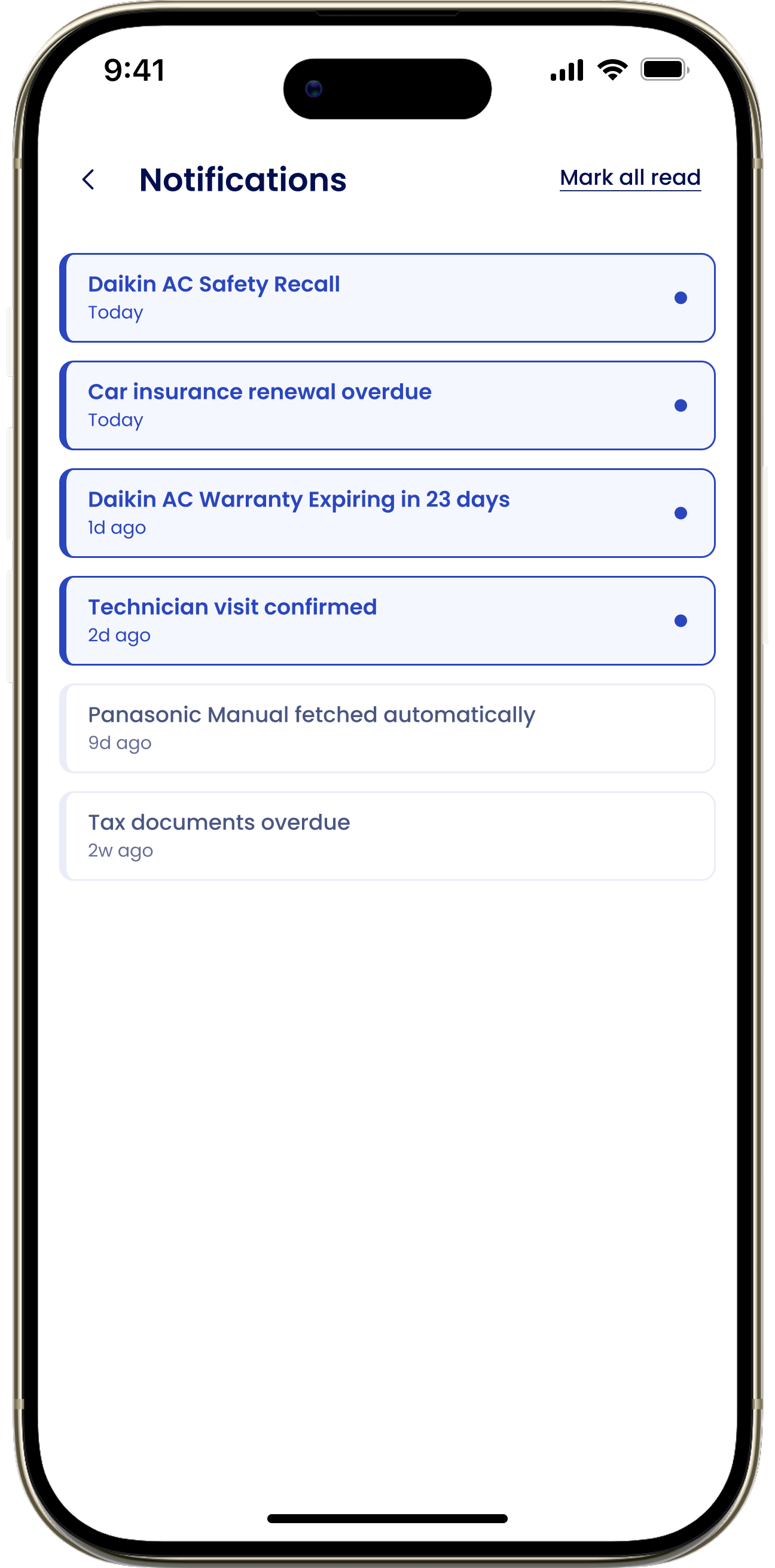 Notifications List