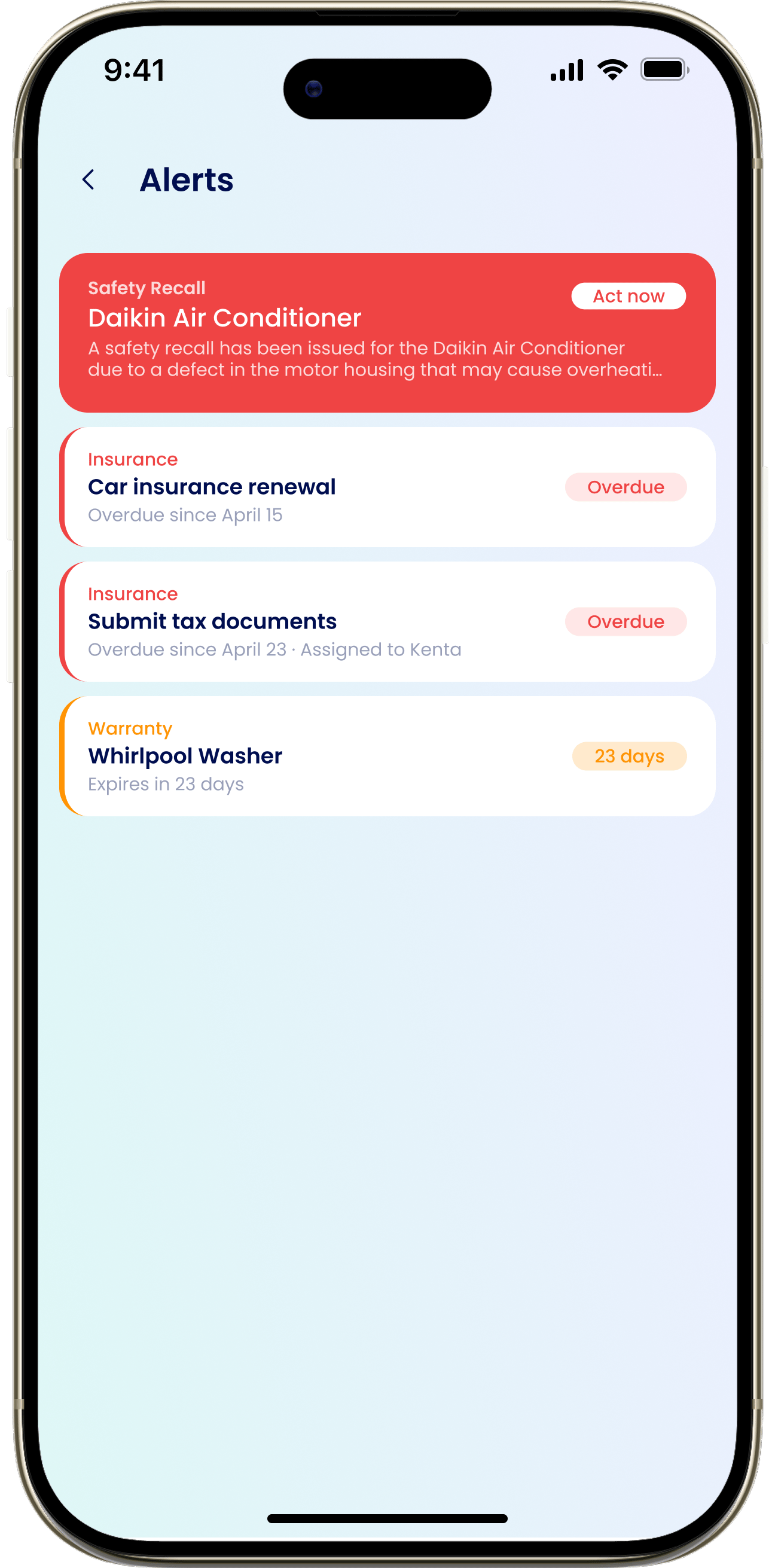 Alerts List Alerts List