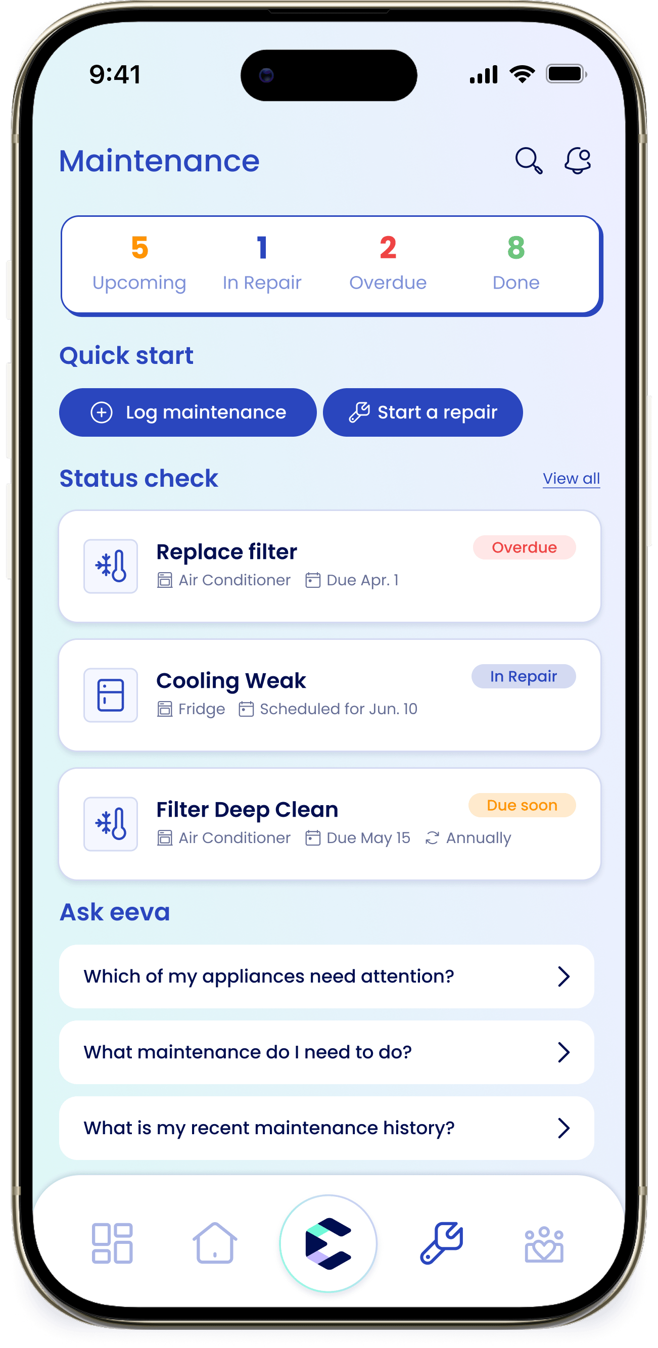Maintenance Tab Maintenance Tab
