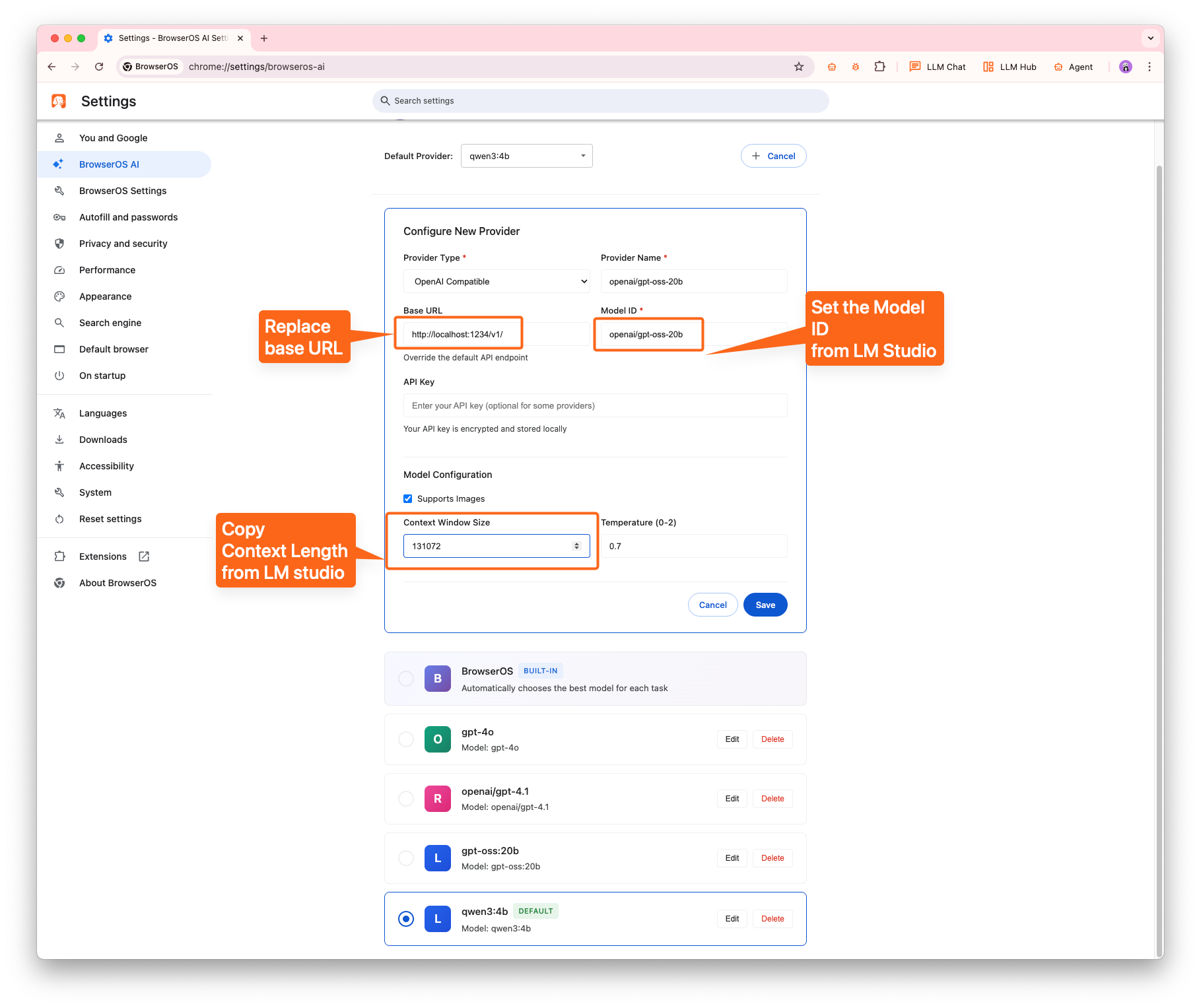 Configure Context Window
