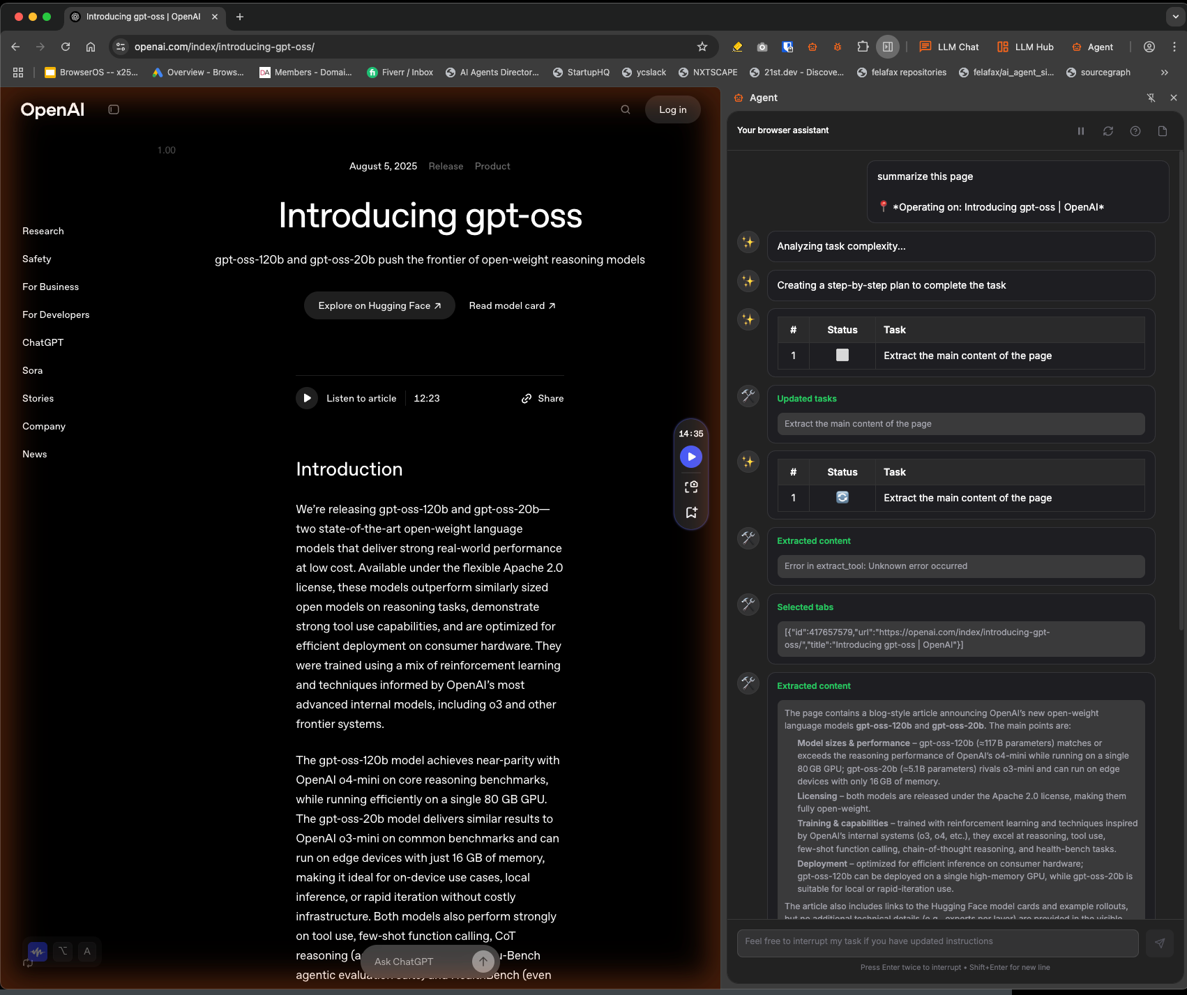 You can use gpt-oss from Agent