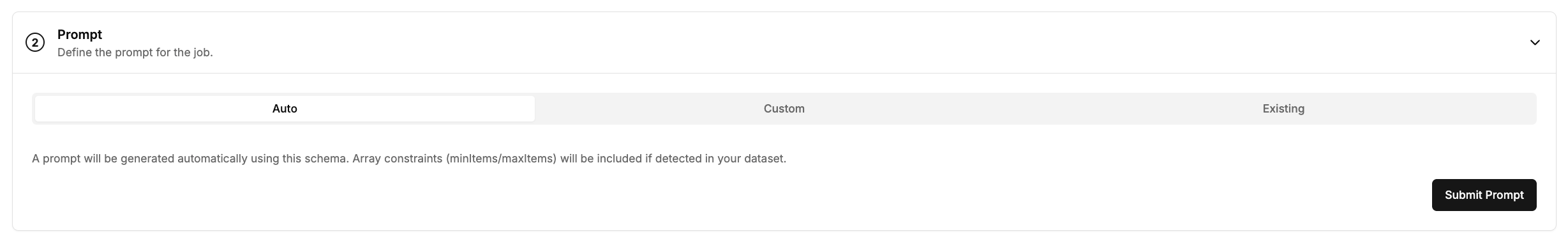 Auto prompt generation