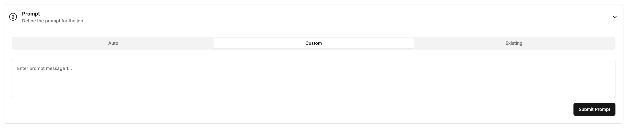 Custom prompt creation