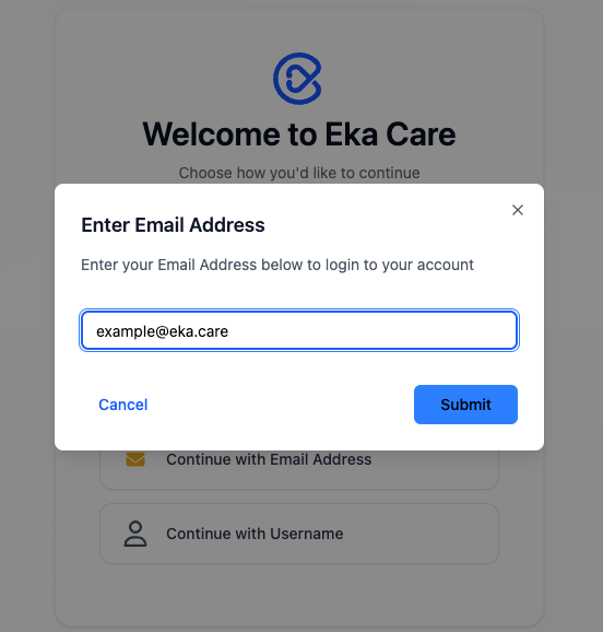 Eka enter email