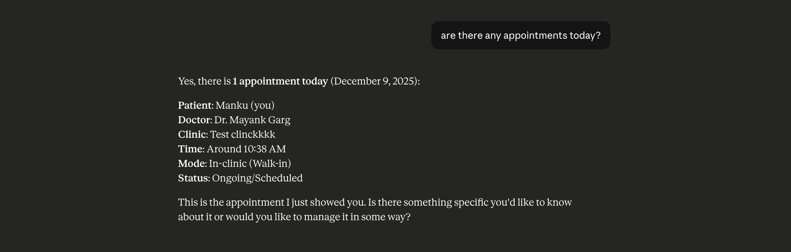 Example Conversation