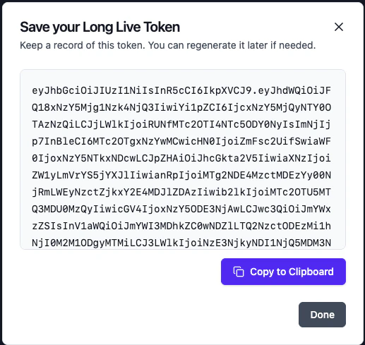 Save Long Live Token