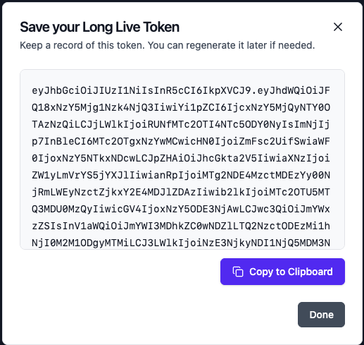 Save Long Live Token